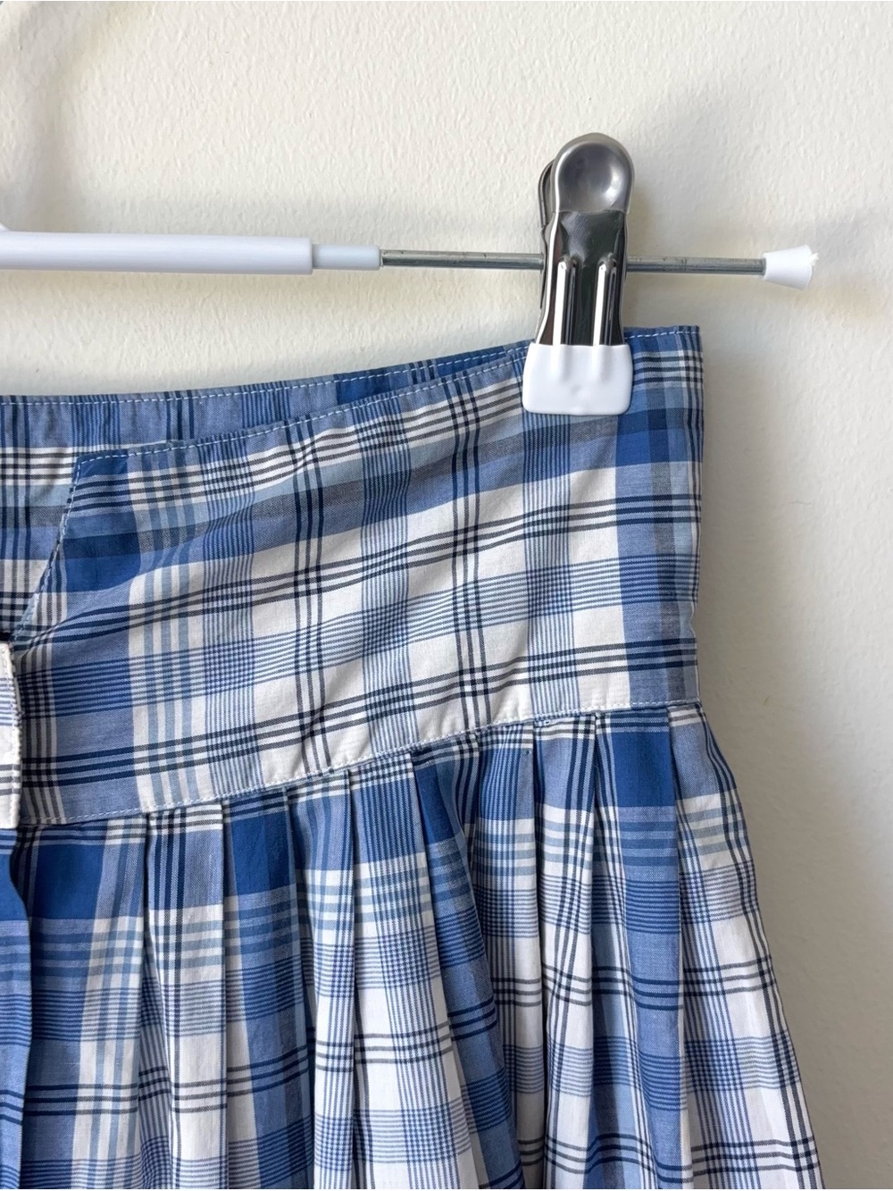 Vintage 80s Ralph Lauren Plaid Skirt Size 6 Button Front Cotton Blue Label - Picture 5 of 10